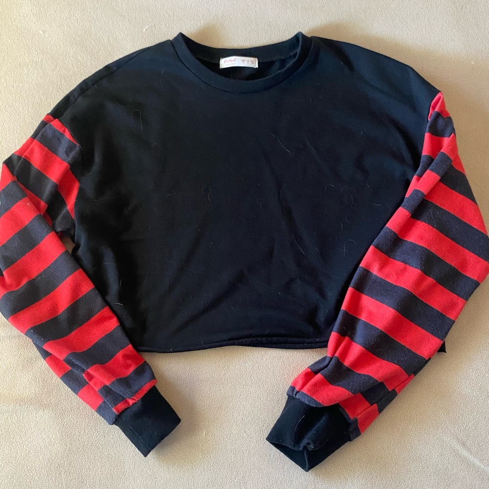 Red and black striped long sleeve